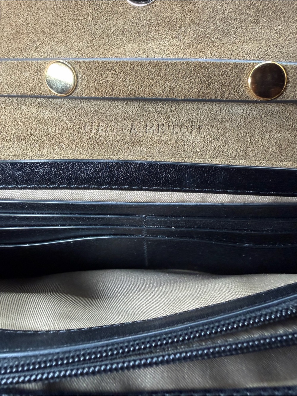 Brown Suede Rebecca Minkoff Edie Fringe Bag featuring Chevron Quilting & Fringe - Picture 8 of 10